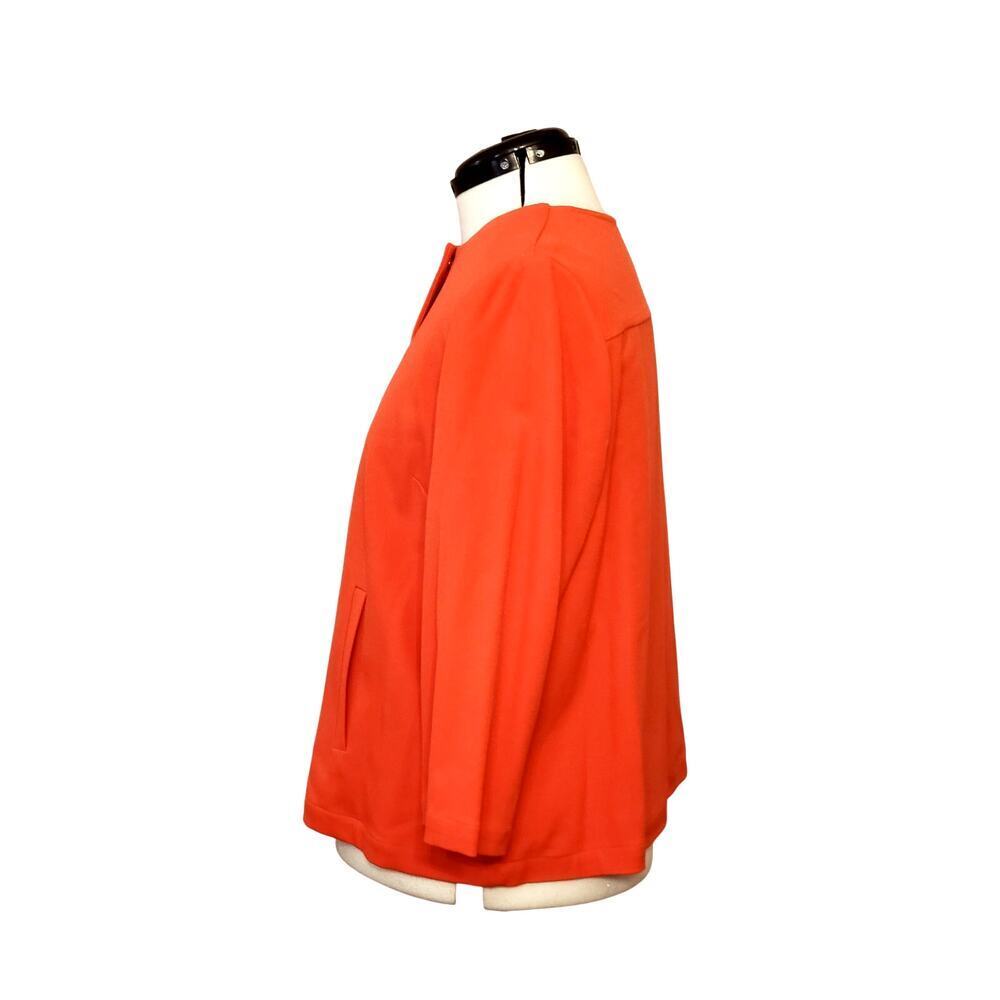 Chico's Gold Square Button Crepe Annatto Orange Boxy Jacket Size 3 (XL/16) - Picture 5 of 12